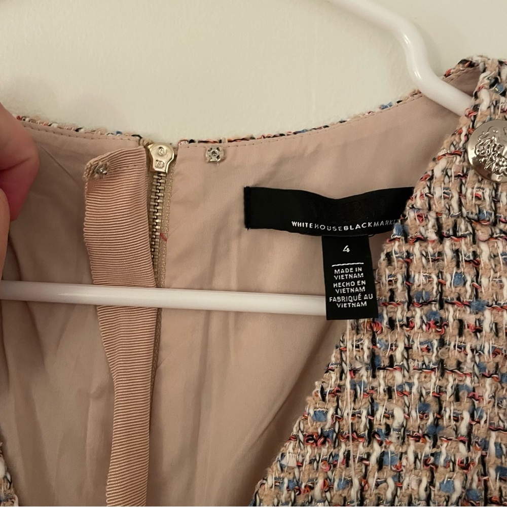 Pink/Nude/Multi Tweed Shift Dress from White House Black Market - Picture 4 of 7